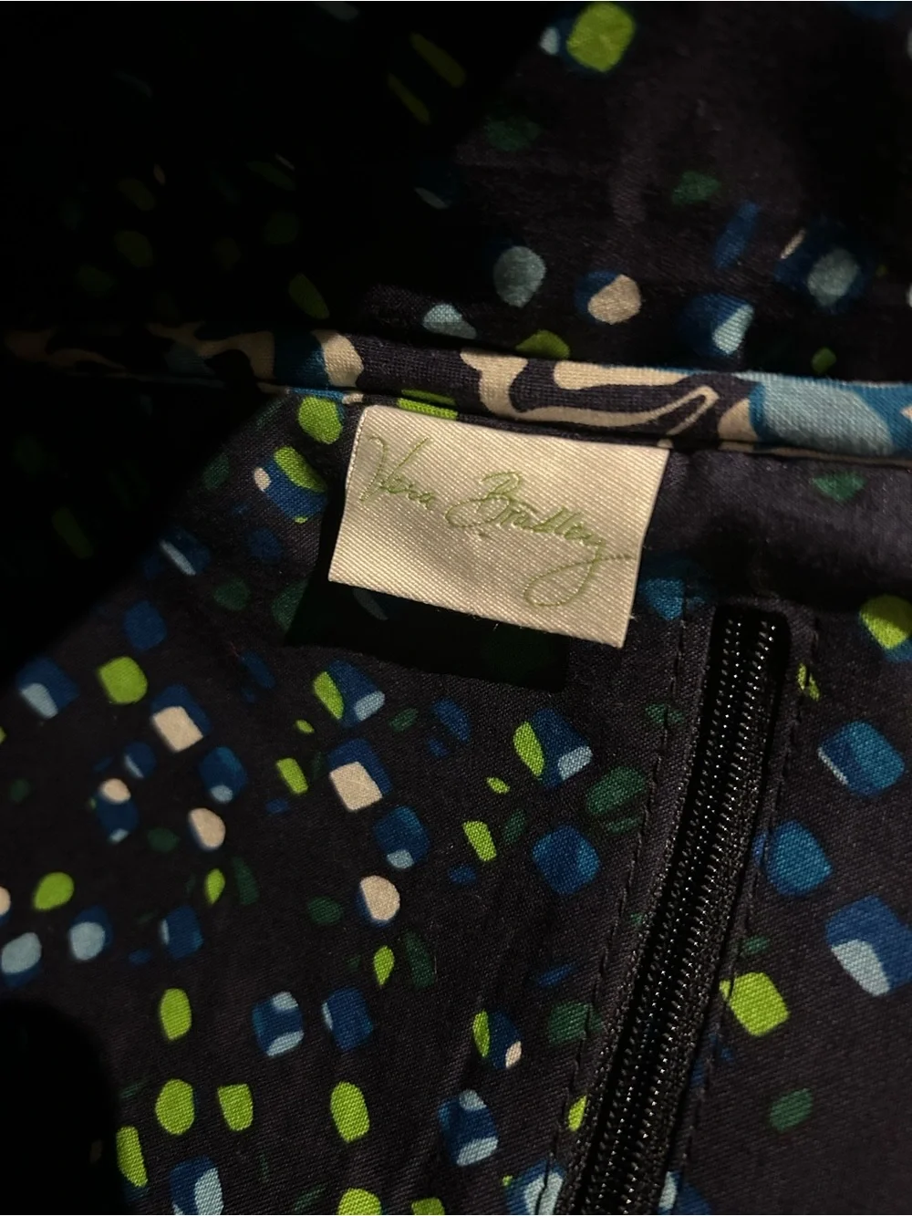 Vera Bradley Signature Print Trapeze Tote/Satchel  - Ink Blue - Picture 8 of 9